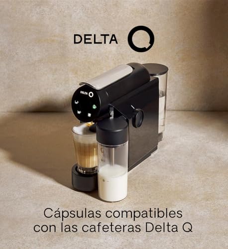 Delta Q - Cafetera de Cápsulas Mini MilkQool - Color Negro - 20 Bares de Presión - Capacidad 0,6 L - Con Depósito de Leche - Incluye 40 Cápsulas Intensidad 10 y 10 Cápsulas Descafeinado - imagen 2