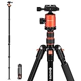 sony aluminum monopod for action cameras Construcción Sólida: El cuerpo de aleación de aluminio de alta calidad está finamente fabricado por tecnología CNC de precisión para brindar excelente resistencia y rigidez, duradero y estable; el sistema de tubo grande de diámetro de 23mm ofrece una capacidad de carga de hasta 8kg, y un gancho de contrapeso puede colgar peso adicional para aumentar la estabilidad; el diseño de pies de goma antideslizantes mantiene el trípode estable en la superficie del suelo
