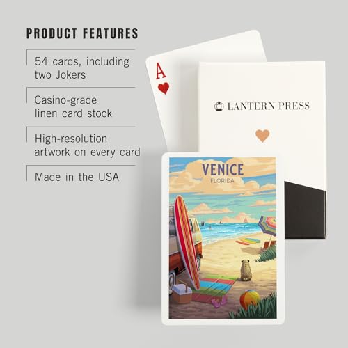 Lantern Press Venice Florida Naipes Poker 52 cartas miniatura 3