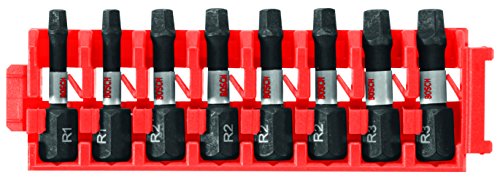 BOSCH CCSSQV108 8-Piece Assorted Set 1 In. Impact Tough Square Insert Bits with Clip for Custom Case System