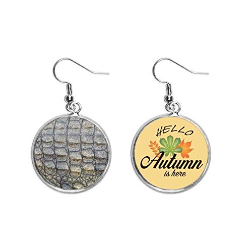 Pendientes de hoja con cuero cocodrilo diseño abstracto joyería colgante