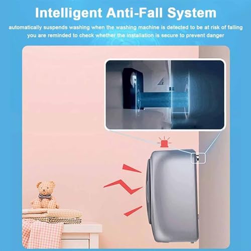 DDZJTPP Full-automatic Washing Machine and Spin Dryer, 3KG Wall Mounted, Mini Automatic Laundry Machine, White, Energy Efficient, Front Load, Touch Screen, 700 rpm, 3kg Capacity - Image 3