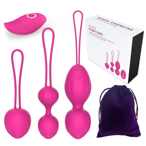 CFOOW Kegel Balls for Women - 3 Premium Silicone Exercise Weights Set - Pelvic Floor Trainer Strengthen & Fitness, Rose