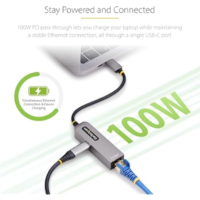 StarTech.com 2.5GbE USB-C to Ethernet Adapter, 100W PD Pass-Through, NBASE-T NIC, USB 3.0 Type-C 2.5G Multi Speed Network
