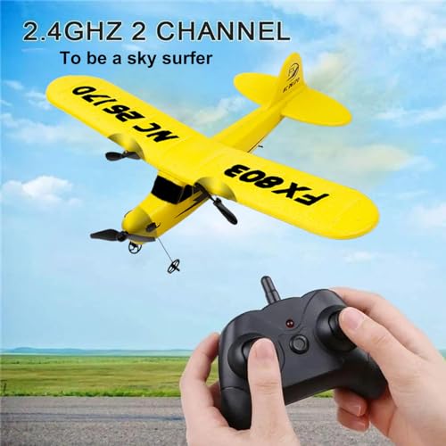Ouhgnoh RC Airplane 2.4GHz Remote Control Airplane Gyro Easy to Fly Birthday for Beginner Kids Boys (Yellow)