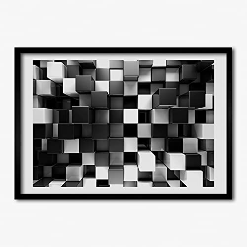 Affiche decorative Tulup 70x50 cm avec grand cadre photo en bois peinture moderne