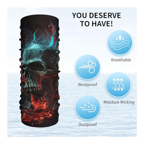 Bufanda tubular para cuello Skull Music Rock Fire Dark, pasamontañas, cubierta de rostro, bandana para mujer y hombre para motocicleta, ciclismo, esquí y fiestas miniatura 5
