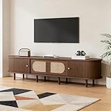 【Matériau Durable】Fabriqué en MDF de haute qualité, ce meuble tv ovale est résistant aux taches, à la poussière et aux chocs légers. Un simple coup de chiffon suffit pour le nettoyer.