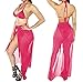 Kisscynest Women's 3 Piece High Waisted Halter Bikini Swimsuit Cover Ups Set Rose Red L