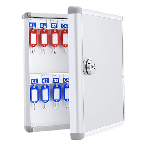 MVQJSUCI Wall Mounted Key Storage Box Locker Box Holder Security Case for Personal and Business, 32 Key Position
