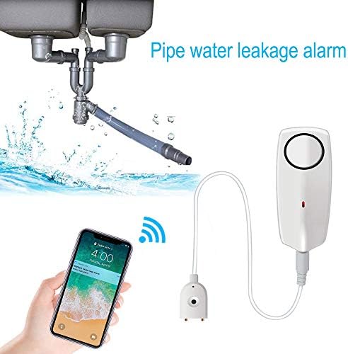 Newgoal Water alarm sensor with 60dB loud sound WiFi leak detector, overflow leak alarm, remote monitoring leaker for water heater basement sewage pump, TUYA/Smart Life APP notification