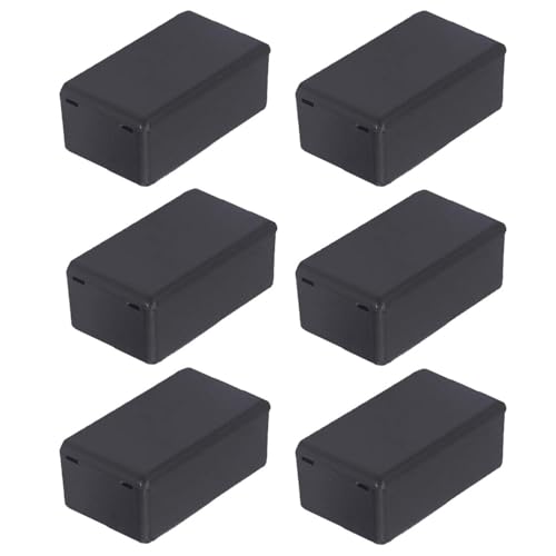 6 PCS Plastic Junction Box, Small Electrical Connection Box 61 x 36 x 25mm Universal Project Case for Electronics Power Instrument (Black)