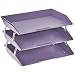 Acrimet Facility 3 Tier Letter Tray Side Load Plastic Desktop File Organizer (Solid Purple Color)