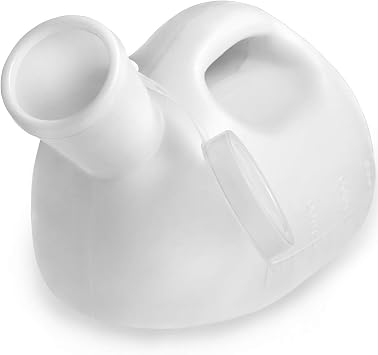 Urinals for Men 2000 ml/66 oz Portable Male Urinal Urine Collection Container for Adults/Large Plastic Pee Holder for Hospital Incontinence Elderly Travel Driving Camping White