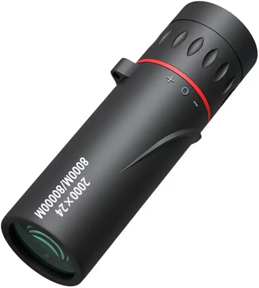 Telescópio monocular com suporte de telefone e zoom de 2000 x 24, óptica de alta definição BAK-4 para observação de pássaros, caminhadas, caça e acampamento ao ar livre