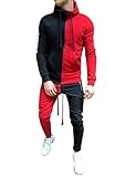 Hohe Qualität – im Lieferumfang enthalten: 1 x Kapuzenpullover, 1 x Hose, 1 x Trainingsanzug. Aus Polyester und Baumwolle, weiches, hochwertiges Material, der enge Sitz dieses stylischen Mehrteils liegt wunderbar angenehm auf der Figur. Der Spandex-Anteil sorgt für perfekte Flexibilität.