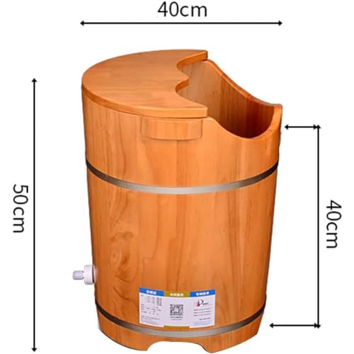 Balde de baño de pies grande de madera de roble miniatura 6