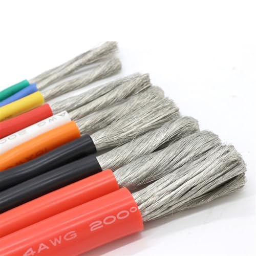 Outdoor Extension 1 Meter 5 Meters Flexible Copper Silicone Wire Ultra Soft 30AWG 10AWG Silicon Insulator Heat Resistant Cable Solar sheathed (Color : Black, Size : 5Meter 15AWG)