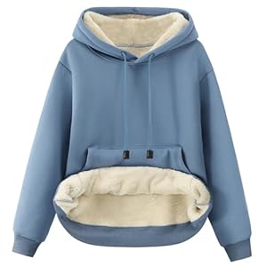 Gihuo Women’s Winter Warm Hoodie Sherpa Fleece Lined Pullover Hoodie Hooded Sweatshirt
