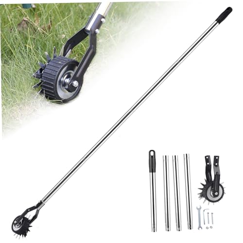 Lawn Edger Tool, Edger Lawn Tool, 67.3 inch Manual Lawn Edger with 4 Sections Stainless Steel Handle, Rotary Grass Edger Tool with Wheel, Garden Edger for Yard, Grass Edger Tool
