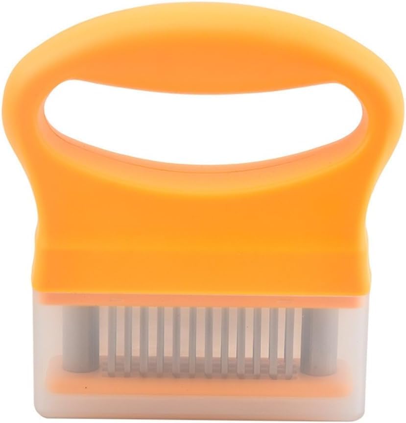 Aiguille d'attendrisseur de viande en acier inoxydable orange 12.5x13.5cm