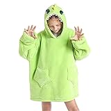 Premium Fleece Blanket with Sleeves for Kids Girls,Boys,Hooded Blanket Wearable Blanket Sweatshirt S