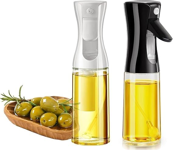 xesha Cam Sprey Yağdanlık, Akıtma Damlatma Yapmaz, Limon, Sirke, Yağ Püskürtücü 225 ml Airfryer Kızartma Izgara Salata İçin Yağlık 1 Adet. (Beyaz)