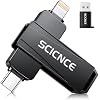256GB Phone Flash Drive Photo Stick, USB Memory Stick for Photo Video Backup & Storage, No APP Required, Compatible with iPhone iPad Android PC, Space Gray