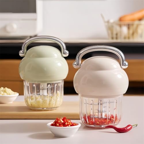 MonoSora Picadora de ajo eléctrica de 350 ml, procesador de alimentos recargable por USB con cuchillas desmontables para verduras, frutas, carne, color verde