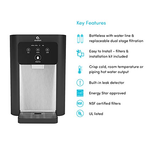 Avalon A9 Electric Touch Countertop Bottleless Cooler Water Dispenser-3 Temperatures (Black) #TOP5
