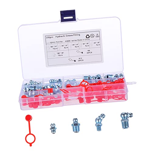 TEHAUX 100 Pçs/Conjunto Porca De Mola De Lâmina Zerk Kit De Graxa Zerk Acessórios De Graxa De Metal