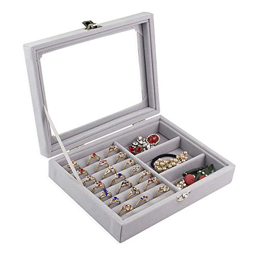 ysister Sieradendoos, Ring Tray, Ringen Display Box, Opbergkoffer voor ringen, Flanel Opbergdoos Organizer voor Sieraden… - Image 3