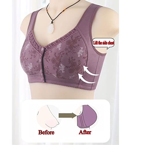 Wm Stylist Bra for Seniors,Glamorette-Cotton Front Closure Bra,Convenient Front Button Bra4