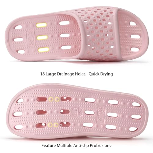 Image of Xomiboe Shower Shoes Men Quick Drying Women Shower Sandals Non-Slip Comfortable House Slippers Bathroom Hotel Flip Flops Slides With Students Gym