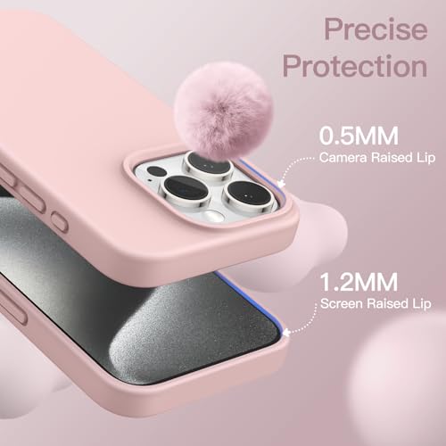 Image of JETech Silicone Cover Case for iPhone 15 Pro Max 6.7-Inch, Silky-Soft Touch Full-Body Protective Phone Case, Shockproof Cover (Pink)