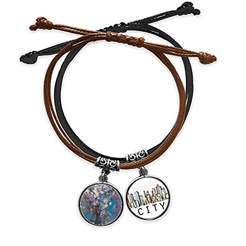 Bracelet fleurs bleu xjj en corde et cuir Sidi pour le quotidien