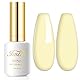 Imtiti Pastell UV Nagellack, 1 Pcs 15ML Creme Hellgelber Gel Nagellack Soak Off UV Led Gel Nail Polish Frühling Sommer DIY Nagel Kunst Starter Maniküre Salon Gellack Kit für Mädchen