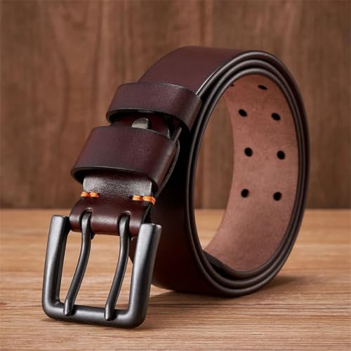 Men’S 4.3Cm Thick Genuine Leather Double Pin Buckle Fashion Luxury Designer Belt Solid Strap For Everyday Wear With Jeans2