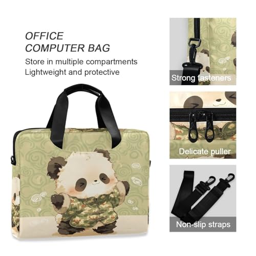 Maletín para portátil con estampado de panda, multi-bolsillos miniatura 5