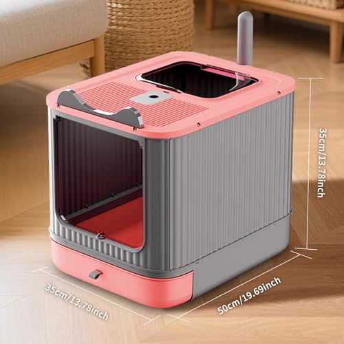 Arenero para gatos con diseño silueta de gato, rosa miniatura 2