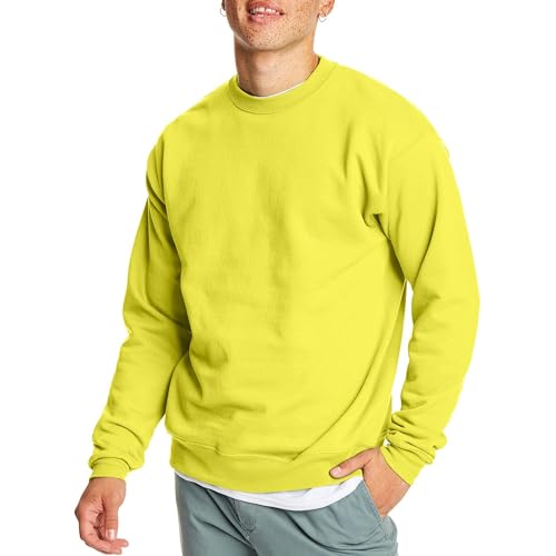 Hanes Men's EcoSmart Sweatshirt, safety green, Small - image 1