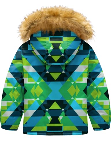 Image of GEMYSE Boy's Winter Waterproof Ski Snow Jacket Hooded Fleece Windproof Jacket