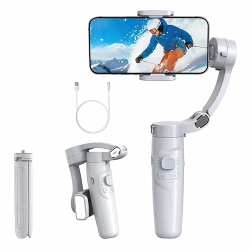 Image of MAFAI M1 Smartphone Gimbal Stabilizer for Android & iOS | 3-Axis Anti-Shake Handheld Gimbal with Bluetooth Control | Foldable Portable Gimbal for Reels, Vlogging & YouTube