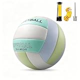 ANINGBOYZTZY Beachvolleyball Größe 5, Weicher PVC Volleyball maschinengenäht, Wasserdichter Trainingsvolleyball mit Pumpe, Indoor & Outdoor für Strand, Schule und Freizeit inkl. Luftpump, Makaron