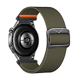 Pulseira Esportiva KUWAI Compatível com Huawei Watch GT 5 Pro 46mm/GT 5 46mm, Nylon Verde Respirável, Ajustável, Tamanho Único (140 mm a 220 mm)