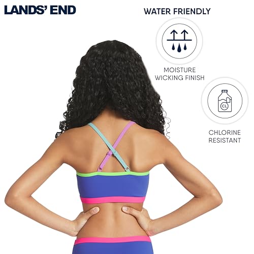 Image of Lands' End Girls' Swim UPF 50+ Adjustable Strap Bikini Set