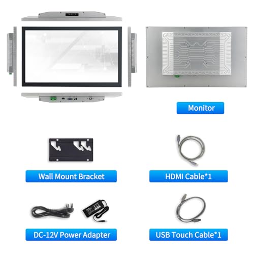 Image of 21.5 inch Touchscreen Monitor,Ratio 16:9 IPS PCAP Industrial Touch Screen Monitor with HD-MI VGA USB Port,Build-in Speakers & VESA,Touch Screen for PC,POS,Laptop,Home,RPI