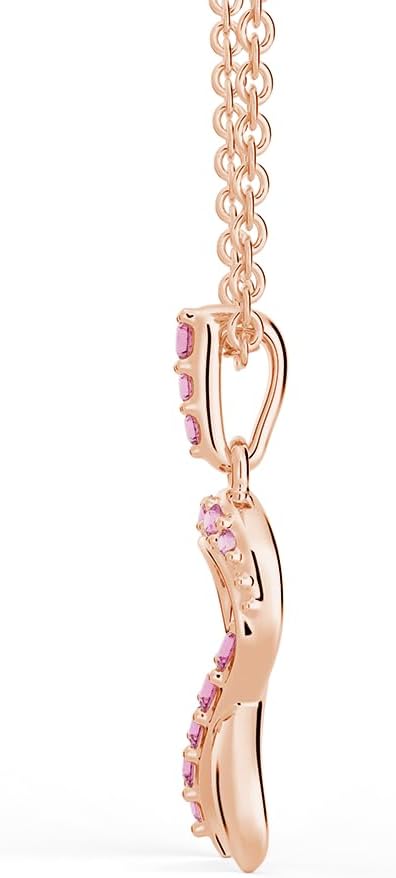 MSBLUE® Pink Ribbon Necklace - Thoughtful Breast Cancer Gifts for Women, Sterling Silver with 14K Rose Gold Vermeil & Elegant Gift Box