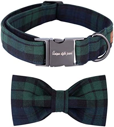 Unique style paws Christmas Dog and Cat Collar with Bow Pet Gift Adjustable Soft and Comfy Bowtie Collars for Small Medium Large Dogs (XL)