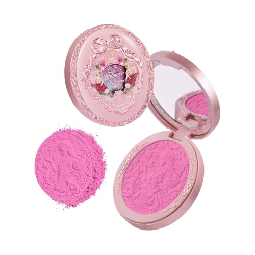 Flower Knows Midsummer Fairytales Velvet Embossed Blush,Berry Matte Powder Blush for Cheeks,Buildable & Blendable Face Makeup,Soft Cute Make Up for Women & Girls,0.17 Oz((02 Dreaming Butterfly)